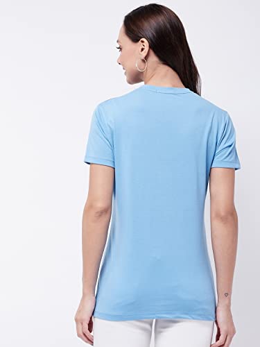 Image of Modeve Women Printed Cotton Blend Half Sleeve Round Neck T-Shirt for Summer
