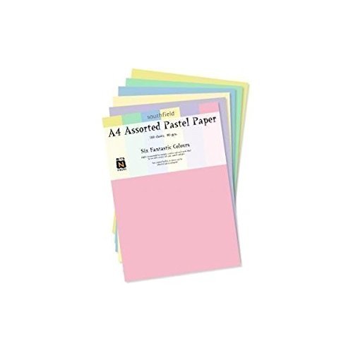 2x A4 Pastel Paper Assorted Colours 100 Sheets (80gsm)