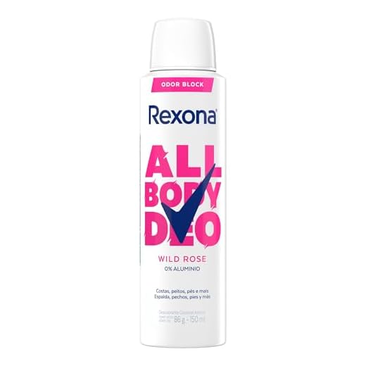 Rexona All Body, Desodorante Corporal Aerossol, Para o Corpo Todo, Wild Rose 150ml
