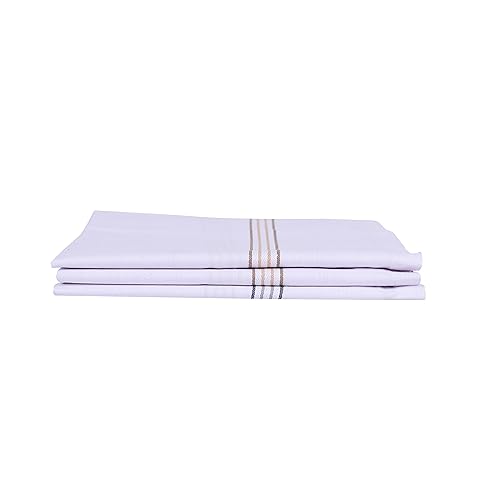 Image of Premium Men's Cotton Handkerchief White Big Extra Soft Super Absorbent Hanky Rumaal Set, 100% pure cotton