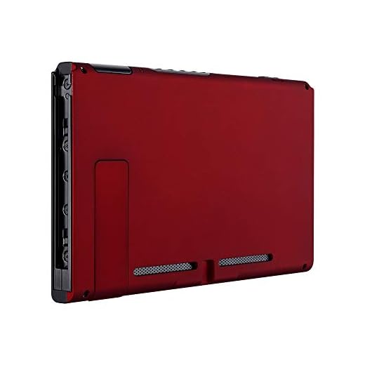 eXtremeRate Soft Touch Grip Red Console Back Plate DIY Replacement Housing Shell Case for Nintendo Switch Console with Kickstand – JoyCon Shell NOT Included