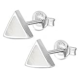 GÜNSTIGE PREISE direkt vom Hersteller - PREIS PRO PAAR- LIEFERUNG: du bekommst ein Paar Herren Damen-Ohrstecker Damenschmuck 7mm Dreieck Design Muschel Stein Sterling Silber 925