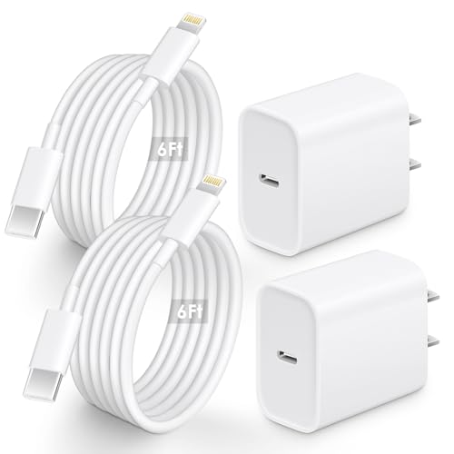 AISNI for I Phone 13 14 Fast Charger, 2 Pack 20W PD I Phone Charger Fast Charging USB C Wall Charger with 6FT USB C Cable Compatible with iP14 13 12 11 Pro Max,14 Plus,XR,XSMAX