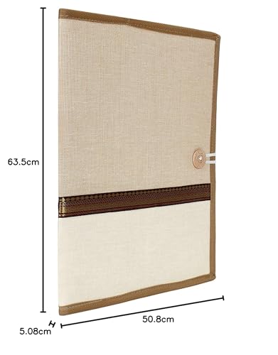 Image of FutureX Printed Fabric File Folders for Certificates, Document Holder, Jute Conference Folder (Size: A4,Royal White, Pack of 2)