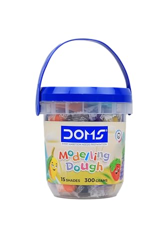Image of DOMS Modelling Dough 15 Shades(300 GM) |DIY Art & Craft |Soft, Colourful, Easily Kneadable | Safe and Non-Toxic | Including 4 Shape Toys, 1 Hand Roller, 1 Spatulla Inside