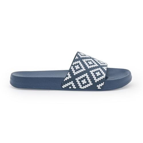 Image of Red Tape Womens Sliders in Slate Blue | Casual Pool Sliders | SLATE BLUE | 3 UK