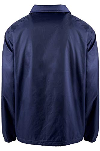Shaka Wear Men’s Coach Jacket – Classic Windbreaker Nylon Water Resistance Relaxed Fit Snaps Blank Coat Cj03 Navy 1Xl #TOP3