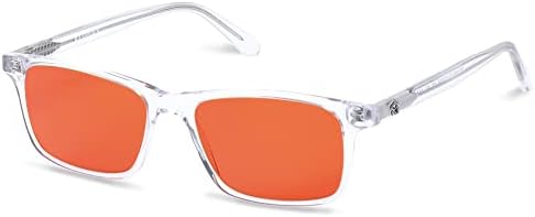 Ra Optics Popp Frame with Sunset Lenses - Premium, Science-Based Blue Light Glasses for Sleep - Block Sleep-Disrupting Blue Light from TV’s, Phones, Computers - Proven to Increase Sleep Quality