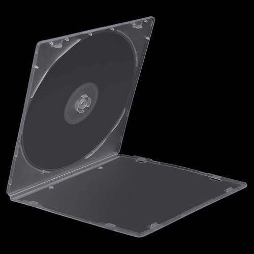 Image of Plastic Cases Single Clear CD DVD Case for Standard Size for Protection Professional Jewel Case (Pack of 75)