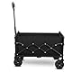 Faltbarer Wagen mit Rädern, zusammenklappbarer Wagen mit verstellbarem Griff, 70L und 550LB große Kapazität, für Einkaufen, Camping, Garten, Strand und Outdoor-Sport (schwarz)