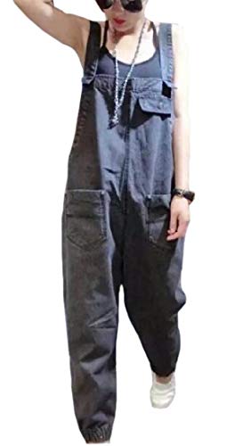 Z.Tianci Women Ripped Denim Bib Overall Jumpsuit Jeans Skinny Long Rompers L