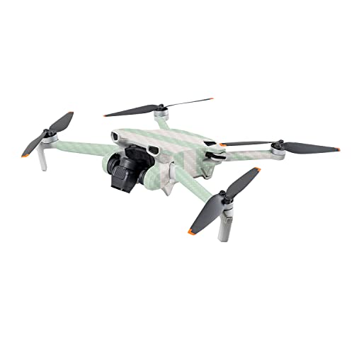 Image of MightySkins Carbon Fiber Skin Compatible with DJI Mini 3 - Mint Stripes | Protective, Durable Textured Carbon Fiber Finish | Easy to Apply | Made in The USA