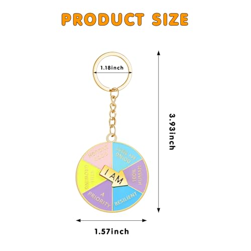 PLwelth Funny Keychain for Women Men I AM Wheel Spinning Keyring Difficult Decision-Maker Keychain Cute Keychain for Car Keys Backpack Personalized Friendship Gifts for Her Him Birthday Christmas