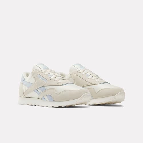 Reebok Women's Classic Nylon Sneaker, Bone/Pale Blue/Chalk, 11