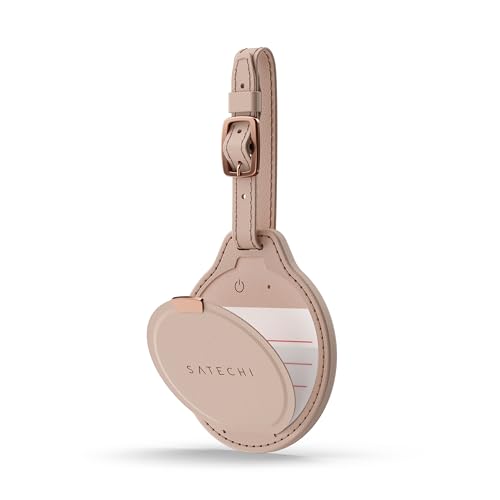 Image of Satechi FindAll Smart Luggage Tag with Find My, TSA-Friendly, Airport Tracking, Left-Behind Alerts, Loud Audible Chime, Wireless Rechargeable, Works with iPhone, iPad, Mac - Desert Rose
