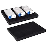 NBEADS 2 Pcs EVA ID Badge Tray Organizer, Large Capacity Name Card Holder ID Tag Name Badge with 60 Slots for Office Business Conference Events, Black, 31x41x3.55cm
