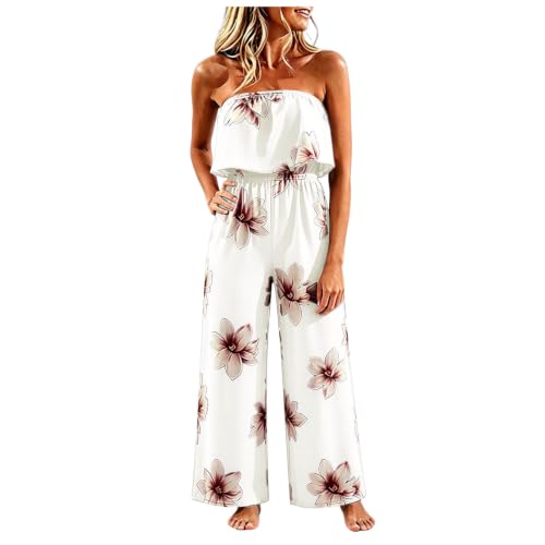 Overol para mujer elegante enterizo sin mangas que estiliza con pierna ancha