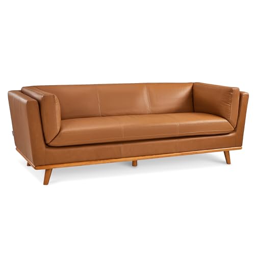 MCombo Leather Couch 88'' Full-Grain Italian Leather
