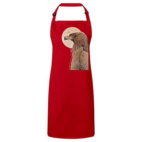 Tablier cuisine premium rouge aigle pour cuisiner proprement avec style