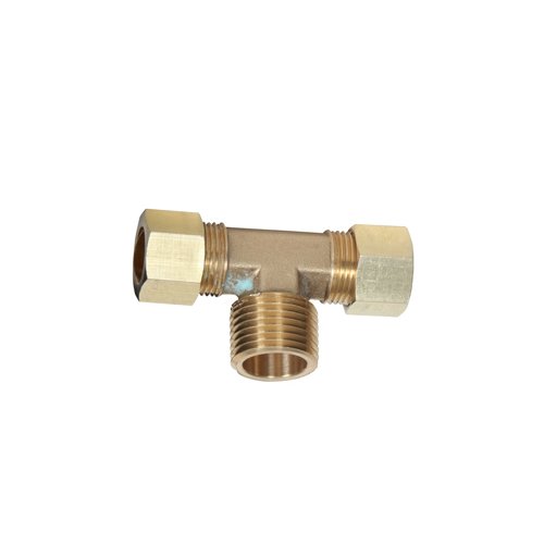 263X4TX4TX4M 1/4" OD Tube x 1/4" OD Tube x 1/4" MPT Branch Tee, Meets SAE, ASA, ASME Standards, 500 psi Max Pressure, -65 Degree F to 250 Degree F