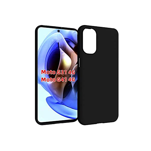 Image of Mobile Back Cover Case for Motorolo Moto G31 (4G) (Silicone Case|CameraProtection|Black SC1510)