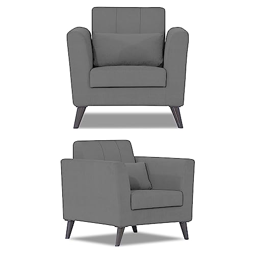 Image of Adorn India Daniel 3+2+1 6 Seater Sofa Set (Grey) (3 Year Warranty)