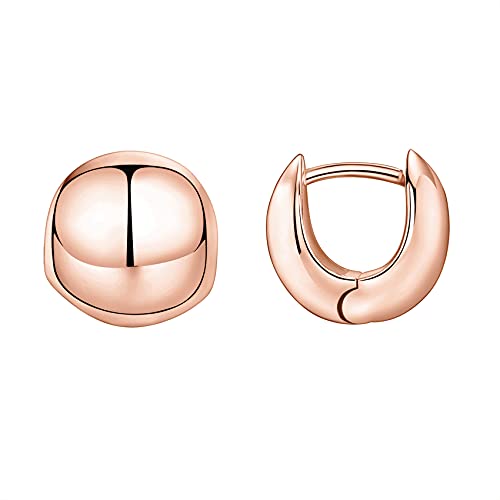 Image of PAVOI 14K Gold Plated Chunky Huggies Earrings for Women - 925 Sterling Silver Posts Small Gold Huggie Hoop Earrings - Ultra Thick Hoops Trendy Jewelry