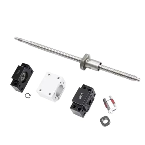 Metal Ball Screw nut end Processing 1050-1500mm SFU3210 Ball Screw with BKBF25 End Machining+Ball Screw Nut+Supporter+Coupling(1200nn)