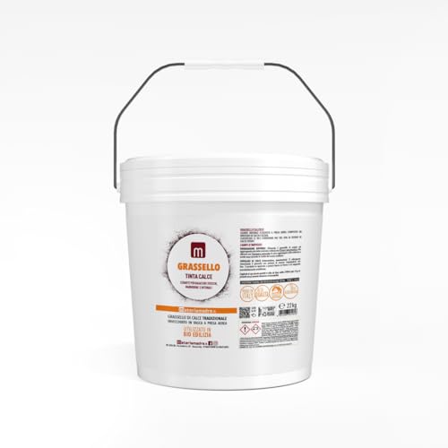 GRASSELLO DI CALCE TINTA TEMPERA PITTURA SECCHIO 22KG CON ISTRUZIONI