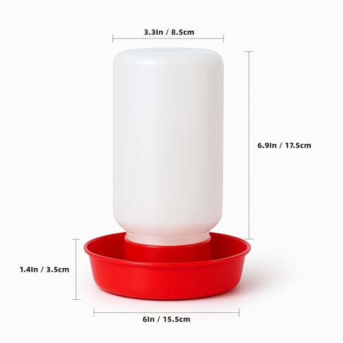 Baby Chick Feeder and Waterer Set, 1 Quart Poultry Starter Kit, No-Waste 8-Hole Feeder & Anti-Drowning Waterer, Gravity Fed Dispenser for Brooder, Chicks, Ducklings, Quail - Image 6