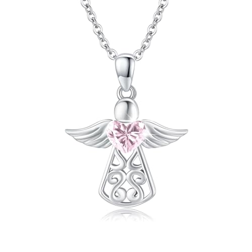 Collier ange gardien argent 925 pendentif femme fille mère OHAYOO