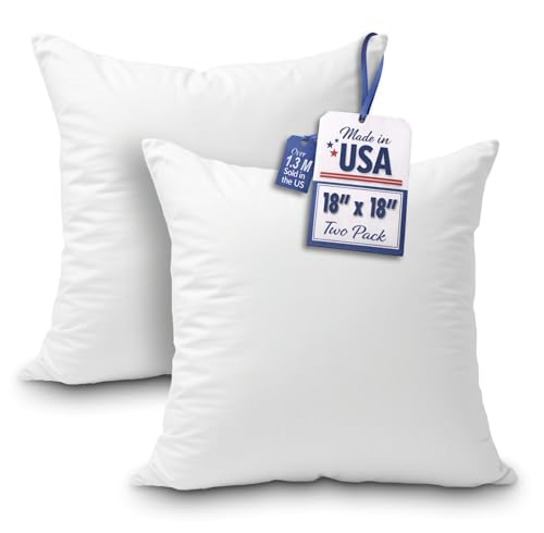 Foamily Throw Pillow Insert 18 x 18 inch (Set of 2)...