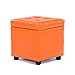 Ze schowkiem na pokrywę skórzany podnóżek wodoodporny podnóżek do przechowywania ukryty schowek kwadratowy prostokątny podnóżek, pomarańczowy-42 * 42 * 40 cm