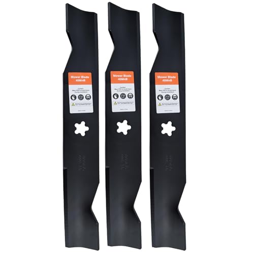 Hipa 3-Pack 532180054 High Lift Mower Blades 5-Point Star Set for Husqvarna Z248F YTH24V48 YTH24K48 48 inch Riding Mower Lawn Mower Models Replace 180054 173920 Blade