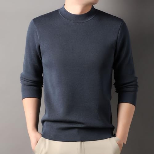 Autumn and Winter Men's Half High Collar Warm Sweater Leisure Knitted Underwear 5