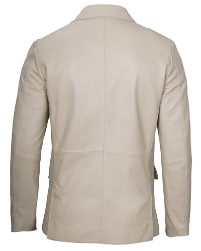 fjackets Leather Blazer Men - Real Lambskin Casual Leather Coats for Men