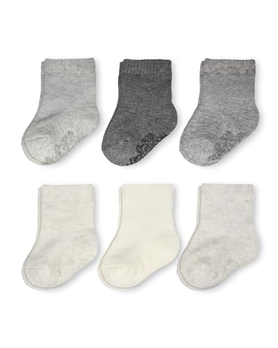 Image of Fruit of the Loom All Weather Baby & Toddler Socks - Cotton Crew Socks with Grips for Boys, Girls and Unisex