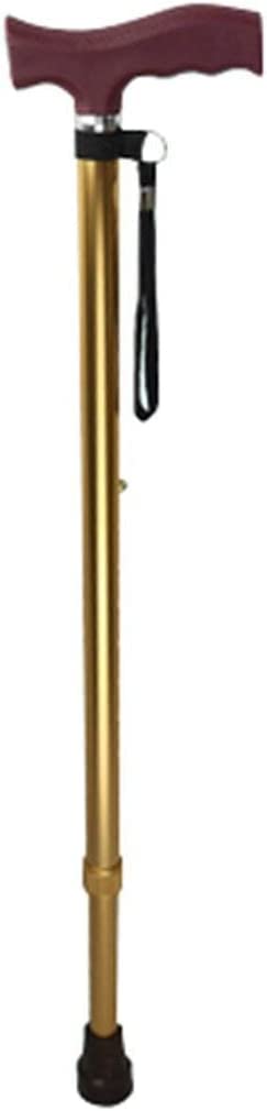 Soporte para bastón para Caminar, muleta para Ancianos, teleestable, Antideslizante, Ligero, Ajustable en Altura, Bastones Dorados para Hombres o Mujeres, muletas