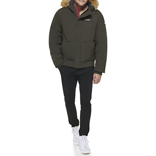 Image of Tommy Hilfiger Men's Arctic Cloth Quilted Snorkel Bomber Jacket (Standard and Big & Tall)