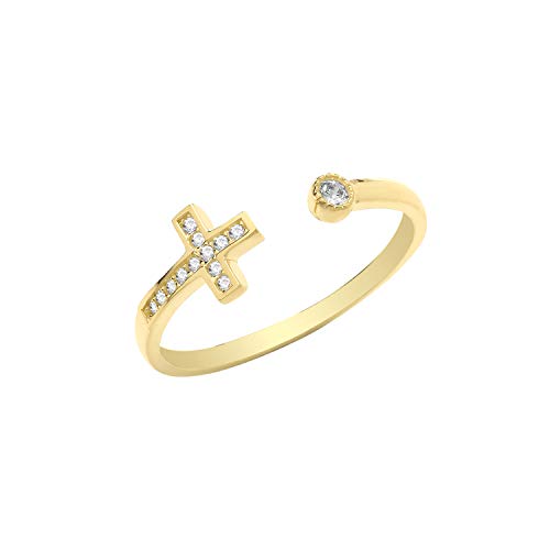 Bague Croix Or Jaune 9 carats, le cadeau symbolique et précieux