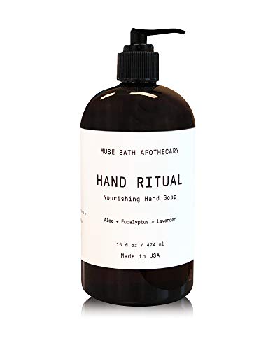 Muse Bath Apothecary Hand Ritual - Aromatic and Nourishing Hand Soap, Infused with Natural Aromatherapy Essential Oils - 16 oz, Aloe + Eucalyptus + Lavender
