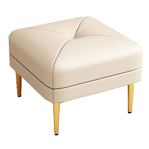 ZABEES Taburete pequeño y bajo para cocina, taburete otomano de metal, portátil, de lujo, para cambiar zapatos, para sala de estar, dormitorio, asiento acolchado