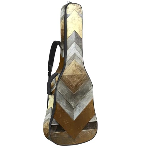 Sac guitare acoustique au motif géométrique doré et argenté pour exprimer votre créativité