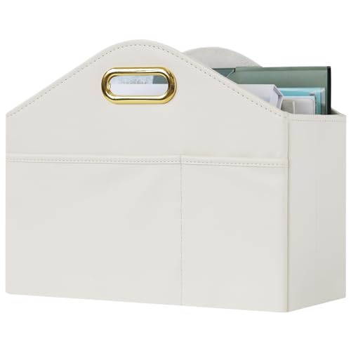Pretidy JKA0419-AZ1 Magazine Holder Pu Leather Magazine Rack Floor Foldable Magazine Basket Organizer Newspaper Storage Bin Document File Holder cover