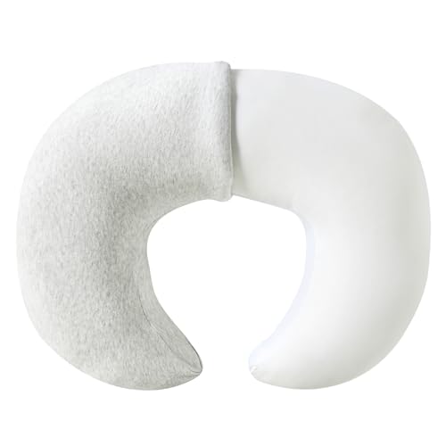 Image of QUENESS Nursing Pillow, Plus Size Breastfeeding Pillow Original Support for Baby Boys Girls Breastfeeding Essentials, with Removable Soft Cotton Cover (Light Grey, Large (25.59*20.08*6.30 Inches))