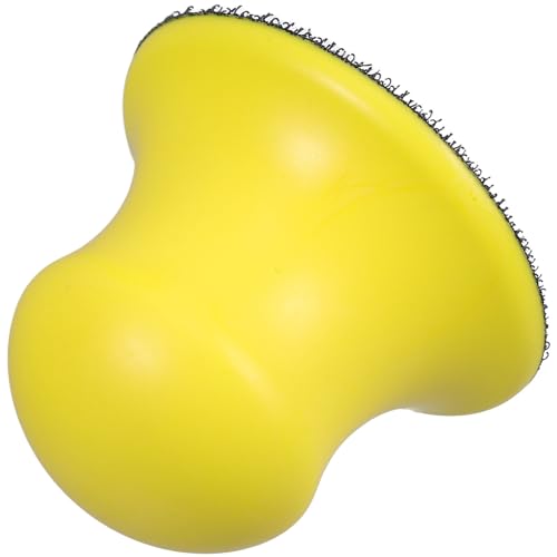 OSALADI Bloc de Ponçage Réduit la Fatigue des Mains Rond Manuel Jaune en Mousse Pu 73mm Auto-agrippant Résistant à L'usure et Ponçage du Bois Restauration de Meubles