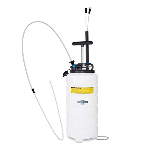 FIRSTINFO Upgraded Pneumatic/Manual 15 Liter Oil/Fluid Changer Vacuum Extractor Pump w/Hose Storage + 3.5 x 4.5 mm Engine Oil Hose + Dust Cover