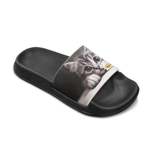 Image of Boy & Girls Slide Sandals Kids Shower Shoes Non Slip Summer Slippers Beach Sandals