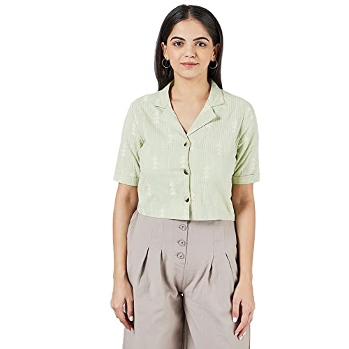 Image of Haute Curry by Shoppers Stop Solid Lapel Collar Regular Womens Tunics & Tops