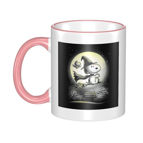 スヌーピー マグカップ 保温・保冷 電子レンジ対応 コーヒーカップ 陶器 セラミック 耐高温 軽量 個性人気 誕生日プレゼント大容量 Pink